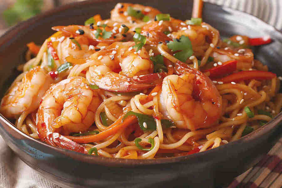 Teriyaki Shrimp Noodles