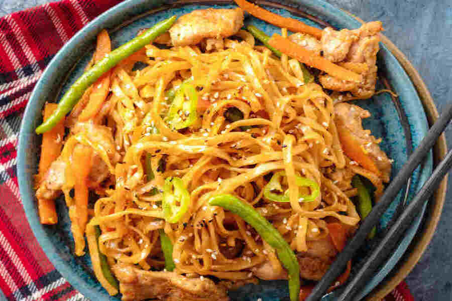 Teriyaki Salmon Noodles