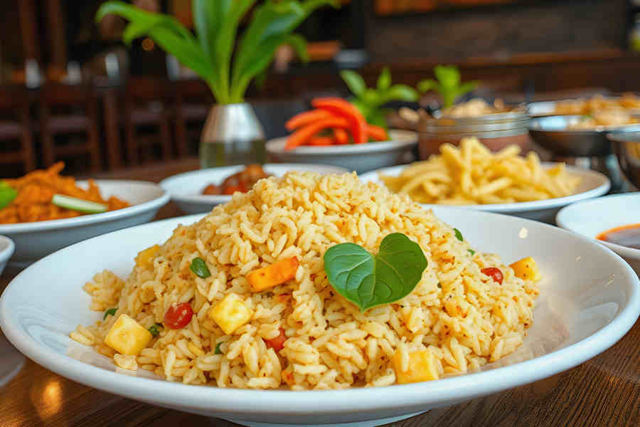 Basil Fried Rice with Tofu